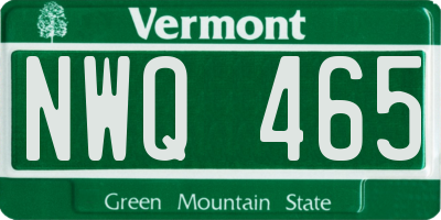 VT license plate NWQ465