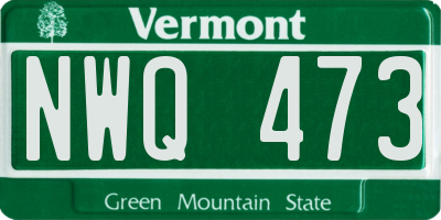 VT license plate NWQ473