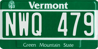 VT license plate NWQ479