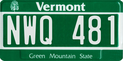 VT license plate NWQ481