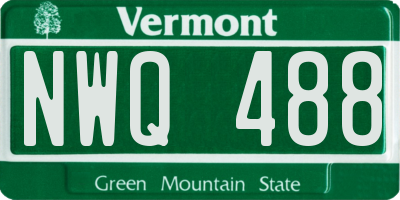 VT license plate NWQ488