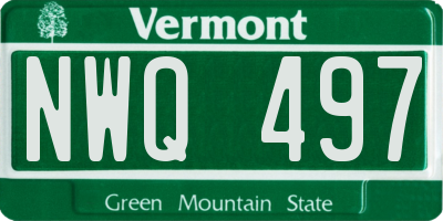 VT license plate NWQ497