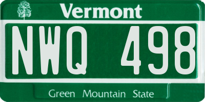 VT license plate NWQ498