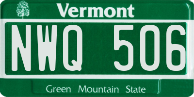 VT license plate NWQ506