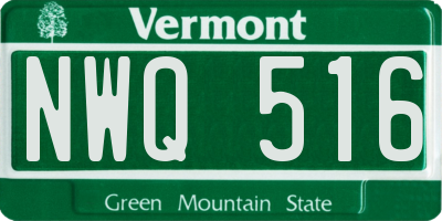 VT license plate NWQ516