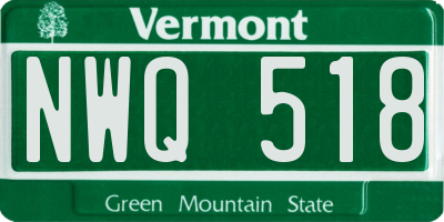 VT license plate NWQ518