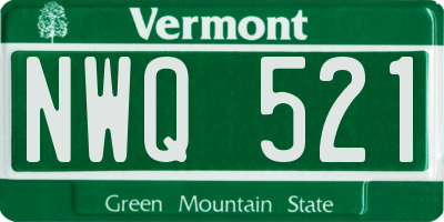 VT license plate NWQ521