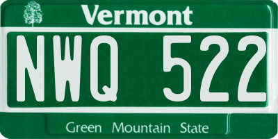 VT license plate NWQ522