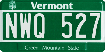 VT license plate NWQ527