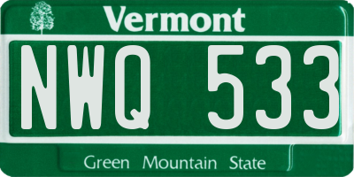 VT license plate NWQ533