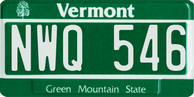 VT license plate NWQ546