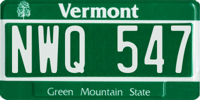 VT license plate NWQ547