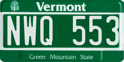 VT license plate NWQ553