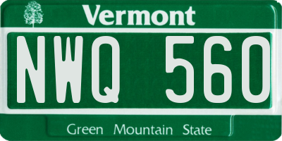 VT license plate NWQ560