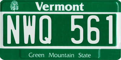 VT license plate NWQ561