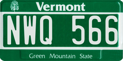 VT license plate NWQ566