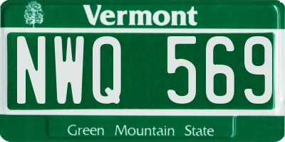 VT license plate NWQ569