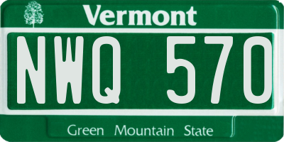 VT license plate NWQ570