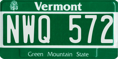VT license plate NWQ572