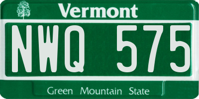 VT license plate NWQ575