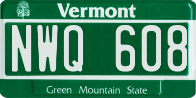 VT license plate NWQ608