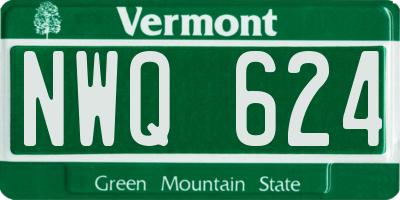 VT license plate NWQ624