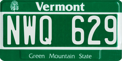 VT license plate NWQ629