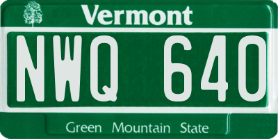 VT license plate NWQ640