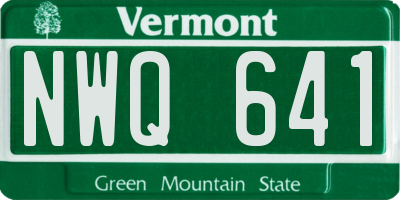 VT license plate NWQ641