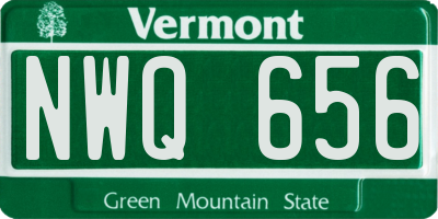 VT license plate NWQ656