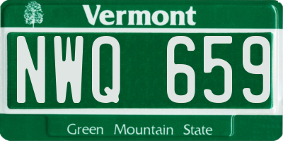 VT license plate NWQ659