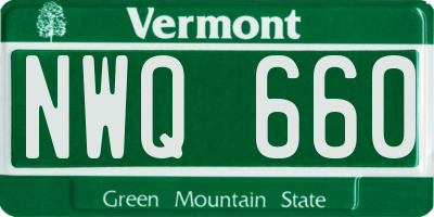 VT license plate NWQ660