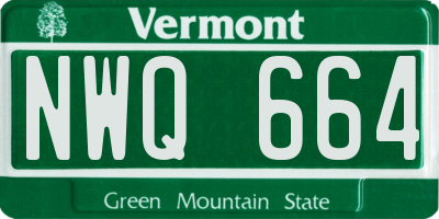 VT license plate NWQ664