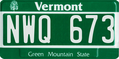 VT license plate NWQ673