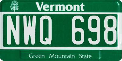 VT license plate NWQ698