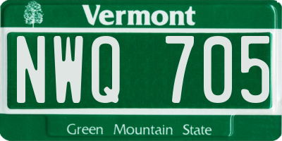 VT license plate NWQ705