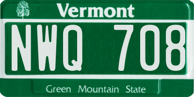 VT license plate NWQ708