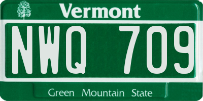 VT license plate NWQ709