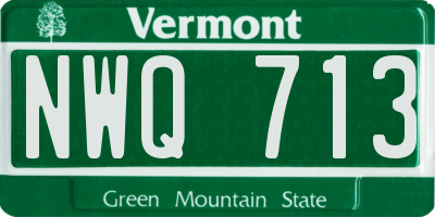 VT license plate NWQ713