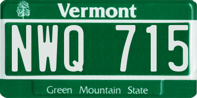 VT license plate NWQ715