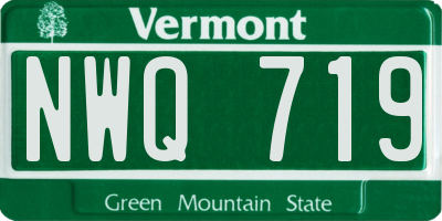 VT license plate NWQ719