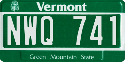 VT license plate NWQ741