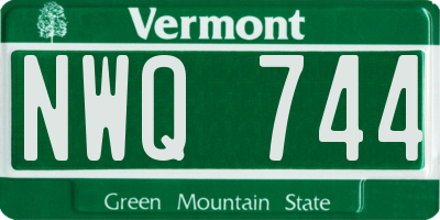 VT license plate NWQ744