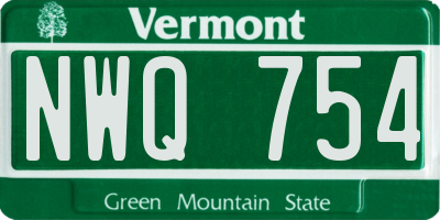 VT license plate NWQ754