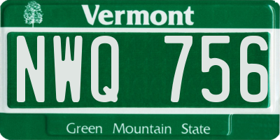 VT license plate NWQ756