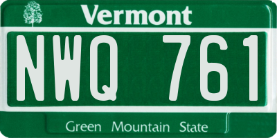 VT license plate NWQ761