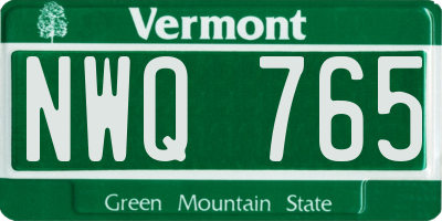 VT license plate NWQ765
