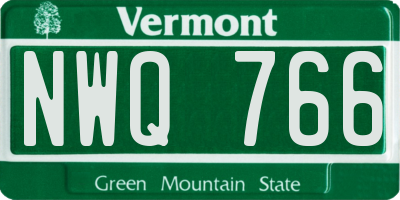 VT license plate NWQ766
