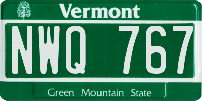 VT license plate NWQ767