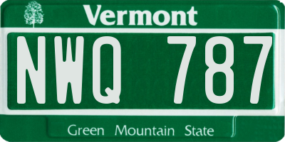 VT license plate NWQ787